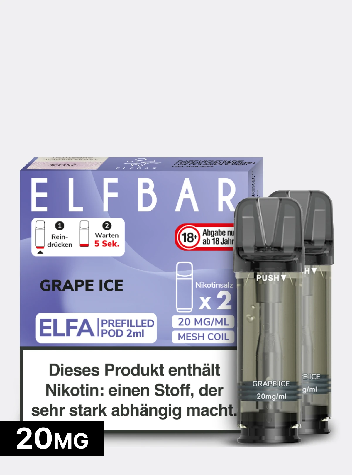 elfbar max grape pod Pods Ice 20mg kaufen | ab 6,99 € User Type-First time vaper Nachfüllbehälter Flavour:Pineapple Edition Elfbar ELFA Turbo Pro