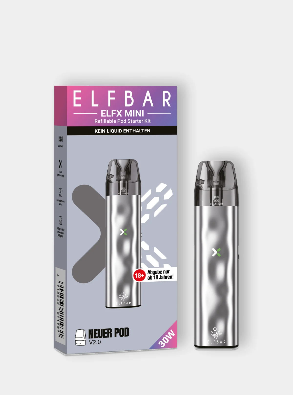 elfbar elfx refillable pod starter kit Mini | 1000mAh | 5 Farben | ab 11,99€ Elfx mini refillable Elfbar ohne Nikotin – elf bar mate 500 starter kit Colour:Brown - Cola
