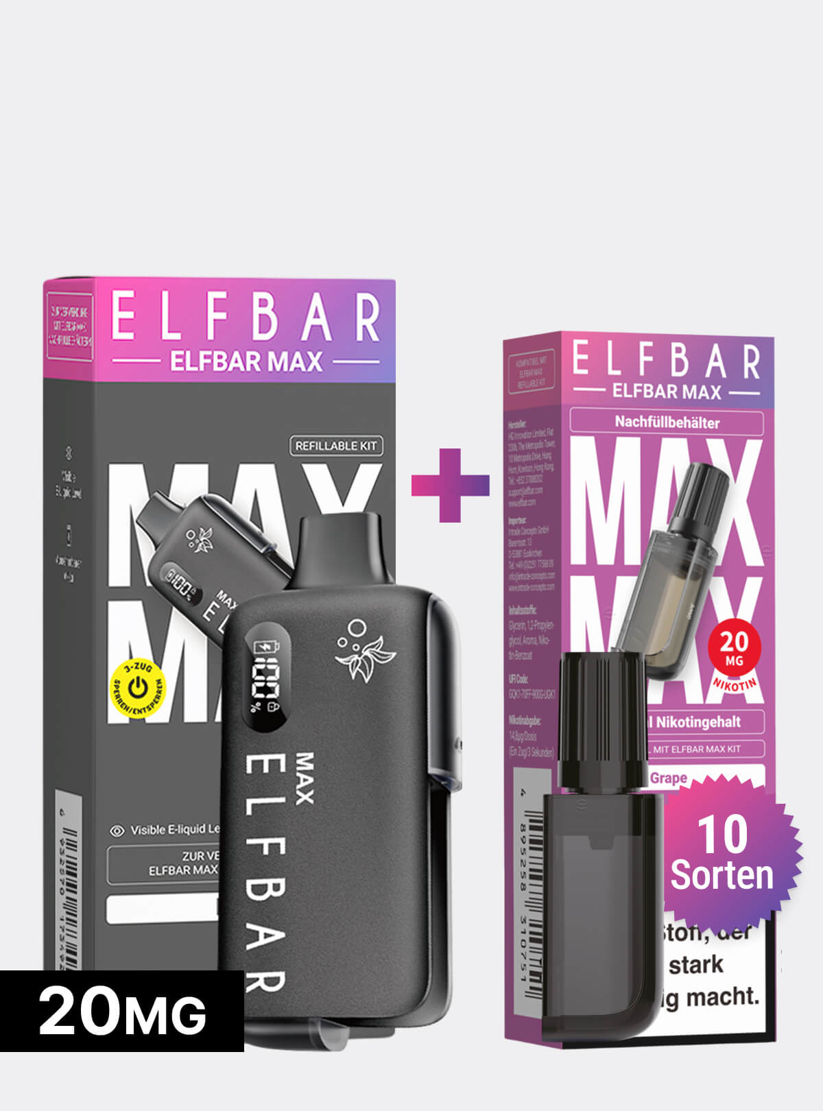 elfbar max pods kaufen Set | Pod + Akku ab 7,99 € Flavour-Lemon Flavour:Strawberry Ice ELFBAR OHNE NIKOTIN ✓